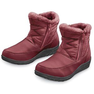 NWT SHORT QUILTED IRENE BOOT (COLOR: WINE)